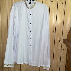 ZEROYAA Mens Hipster White Shirt XXL NWT